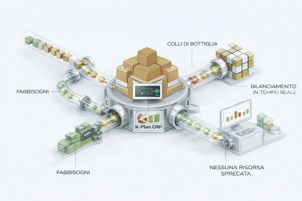 K-Plan CRP — analisi capacità produttiva per centro di lavoro